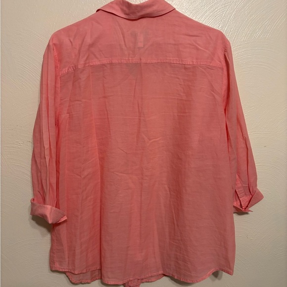 Chico’s 100% Cotton Coral Button-Front Shirt (Size 2 / L) - Picture 7 of 7